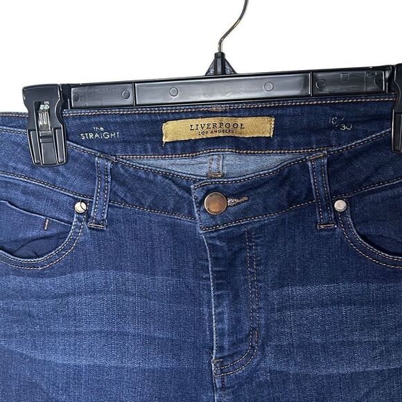 Liverpool Women’s Size 10 Straight Leg Jeans Blue Dark Wash Denim Stretch NWOT - Picture 3 of 7